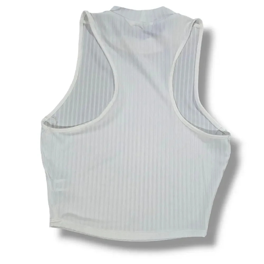 Heart & Hips women's white high neck sleeveless raceback layering tank top small - Picture 3 of 6